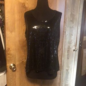 Pretty Black Sequin Blouse by Covington